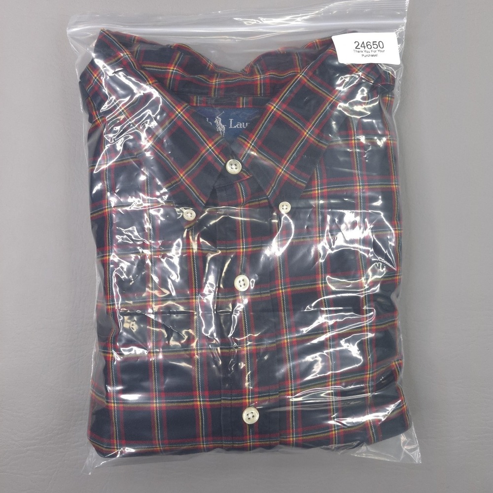 Ralph Lauren Shirt Mens 3XLT Black Plaid Long Sleeve Blake Cotton Button Down - Picture 11 of 11